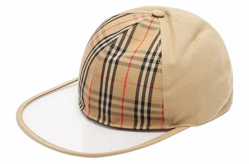 Burberry Check Baseball Cap Yellow
