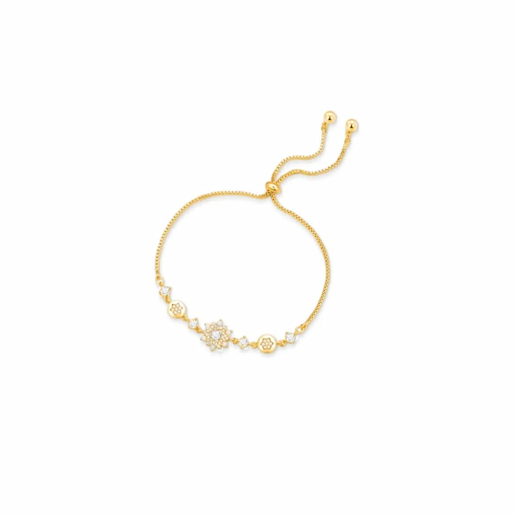 饰伴 雅韵碧波新中式国潮轻奢 设计简约 小众精致 花朵 甜美风 日常百搭 合金 手链 男女同款情侣款