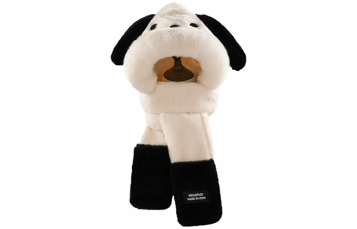 优幽兰 时尚百搭设计感帽子围巾手套一体女韩版可爱冬季防风毛绒围脖连帽加厚护耳骑行保暖三件套东北防寒 聚酯纤维 绒线帽 女款