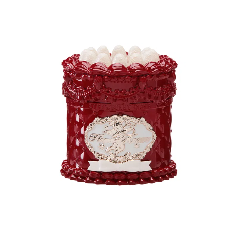 花知晓 草莓丘比特系列 蛋糕唇霜 丝绒 自然不沾杯