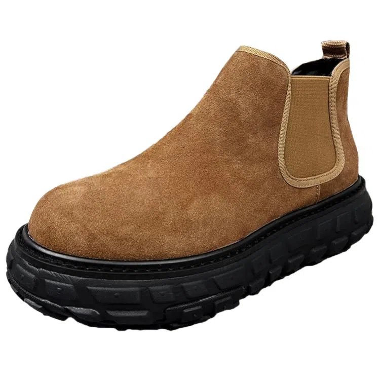 保罗加百列 牛反绒 经典高级感潮流百搭 切尔西靴 男款 棕色