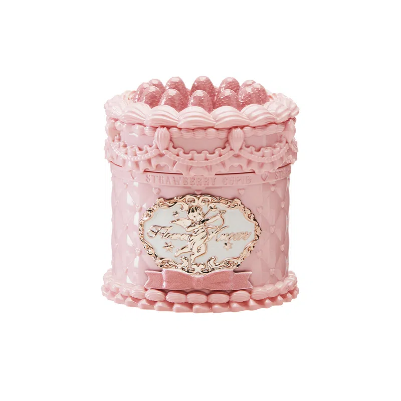花知晓 草莓丘比特系列 蛋糕唇霜 丝绒 自然不沾杯