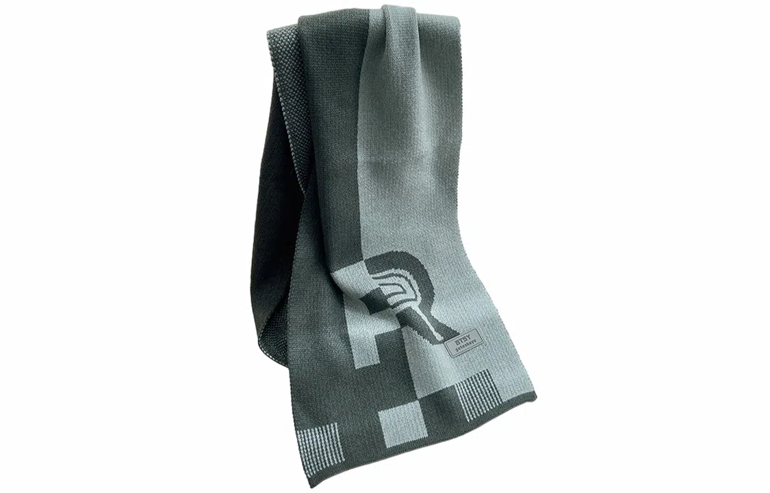 优幽兰 韩版显脸小 字母 仿羊绒护脖子防风防寒高级感穿搭大牌 绒线围巾 男款 #礼盒装