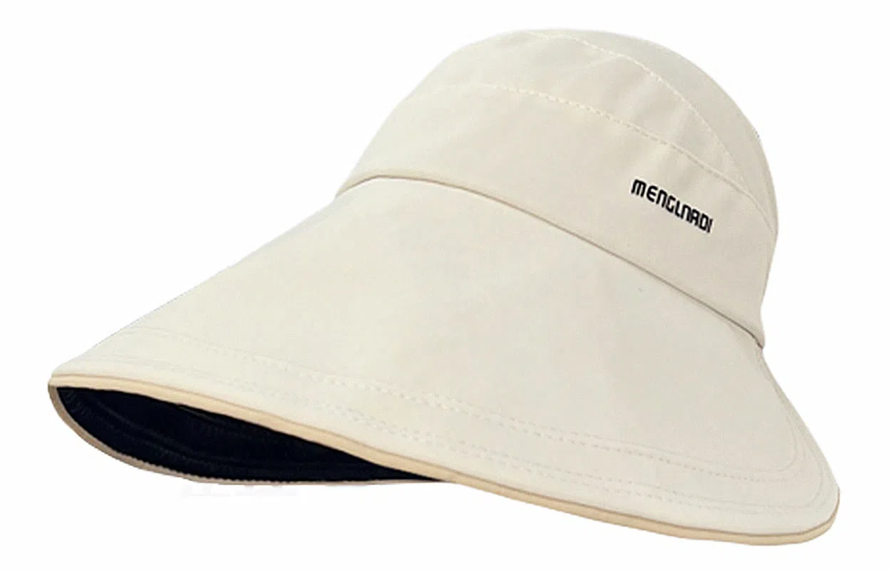 优幽兰 简约 夏季防紫外线遮阳帽大帽檐显脸小太阳帽潮流休闲可折叠渔夫帽舒适透气空顶帽户外出游推荐 聚酯纤维 防晒帽 女款