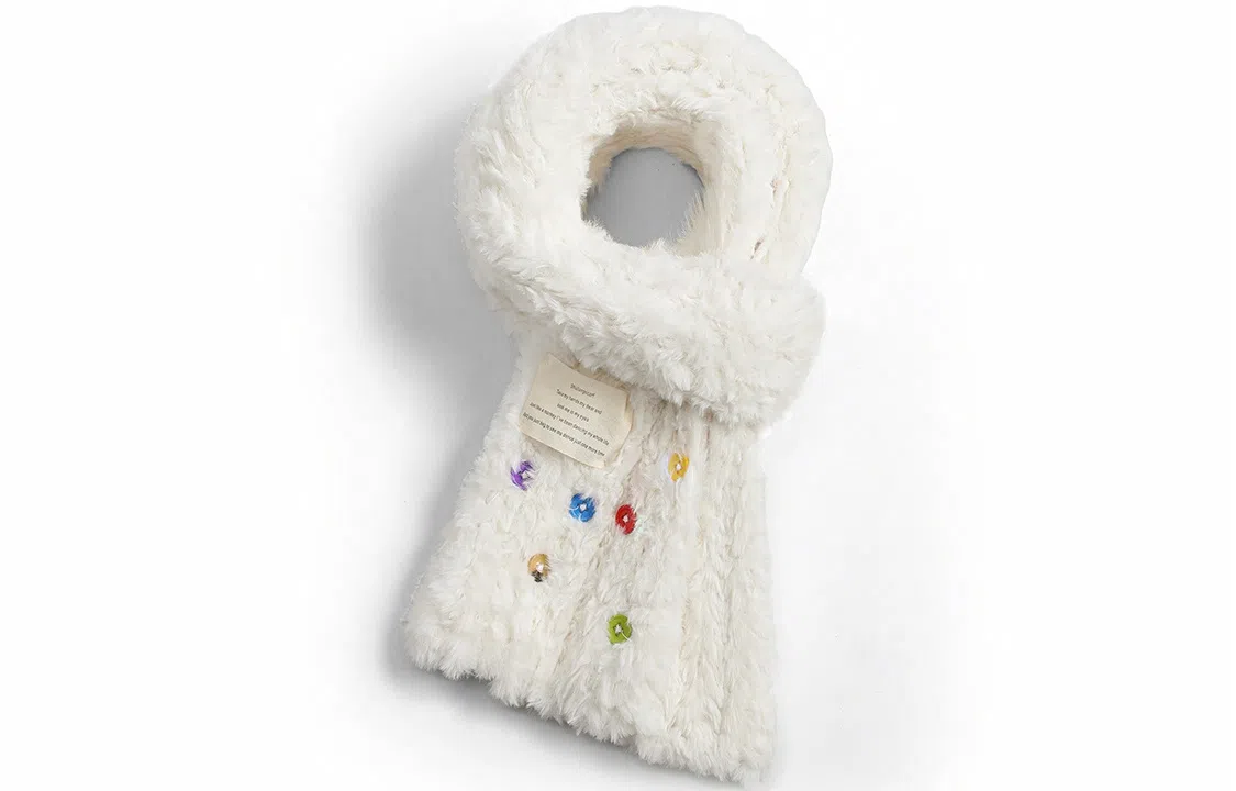 优幽兰 针织加厚护脖子防风保暖东北高级感 绒线围巾 女款