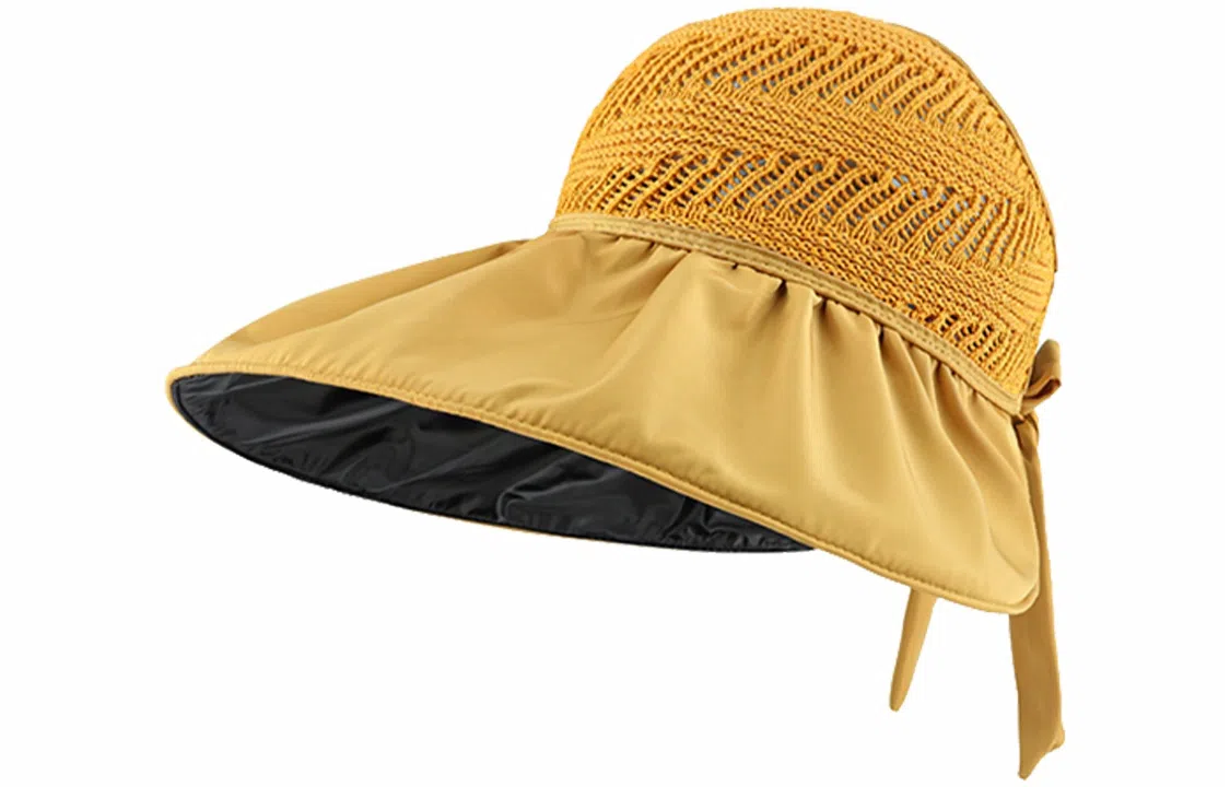 优幽兰 休闲 开车骑行小众设计感夏季大帽檐显脸小黑胶防紫外线户外旅行推荐 聚酯纤维 防晒帽 女款