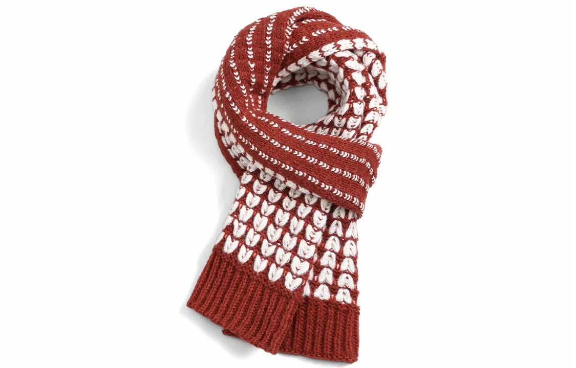 优幽兰 加厚保暖护脖子 爱心防风防寒 氛围感穿搭 绒线围巾 女款