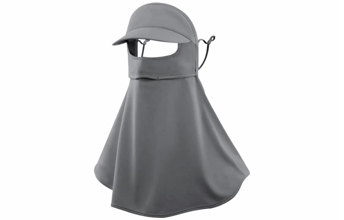 优幽兰 小众户外旅行潮流时尚舒适简约透气全脸带帽檐遮阳户外防紫外线骑行透气可水洗 防晒面罩 女款