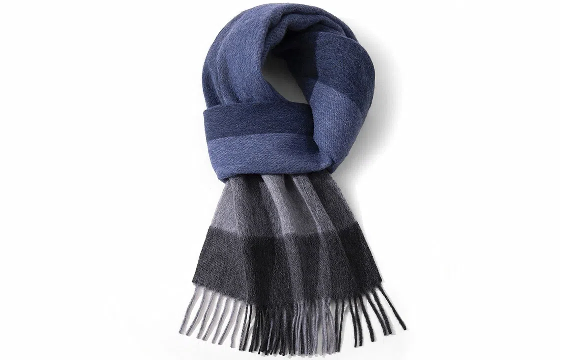 优幽兰 针织 加厚保暖 防风防寒 高级感 绒线围巾 男款