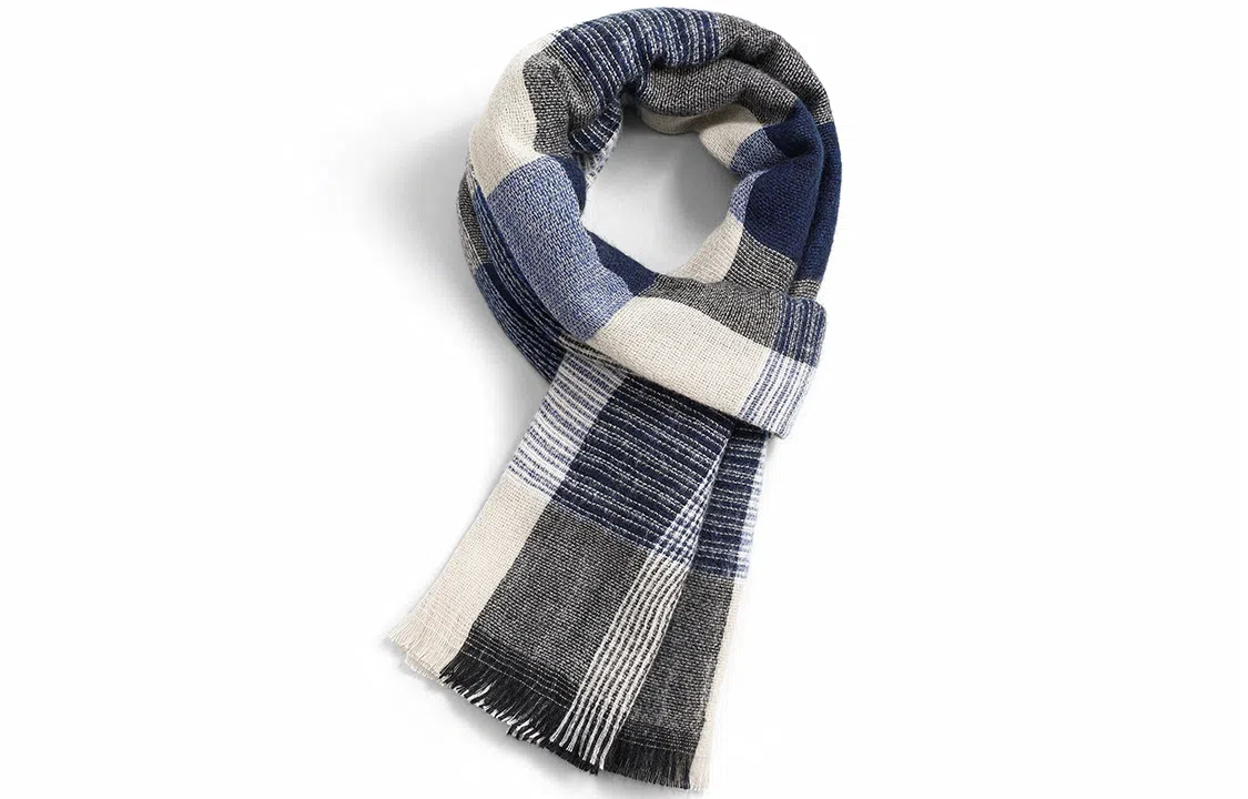 优幽兰 秋冬季格纹设计感潮流百搭休闲时尚针织加厚保暖脖套防风防寒骑行护脖子高级感 绒线围巾 男女同款情侣款