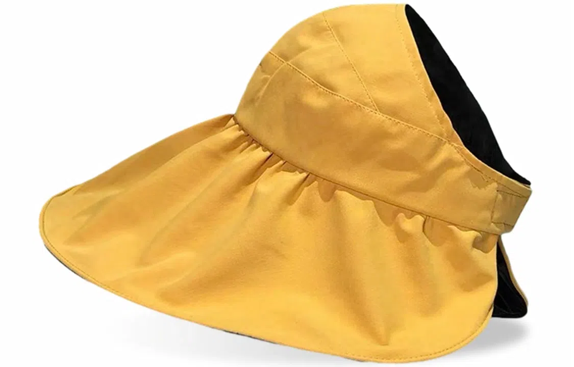 优幽兰 休闲黑胶韩版大头围显脸小旅游沙滩实用防紫外线开车骑车时髦高级感 聚酯纤维 防晒帽 女款