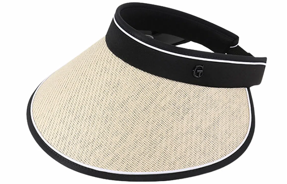 优幽兰 大檐便携可卷户外骑车黑胶防紫外线休闲 草编 防晒帽 女款