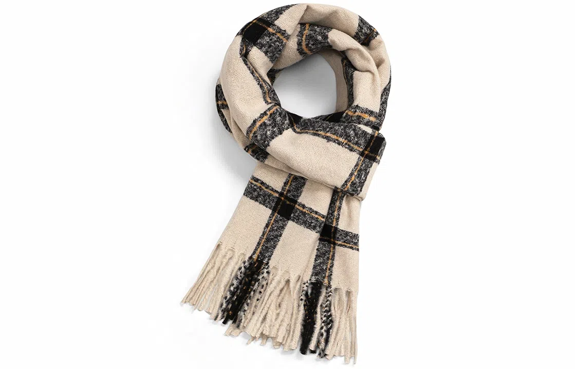 优幽兰 学生百搭简约两用多用途披肩护脖子潮防风防寒保暖休闲小众高级感 绒线围巾 男女同款情侣款