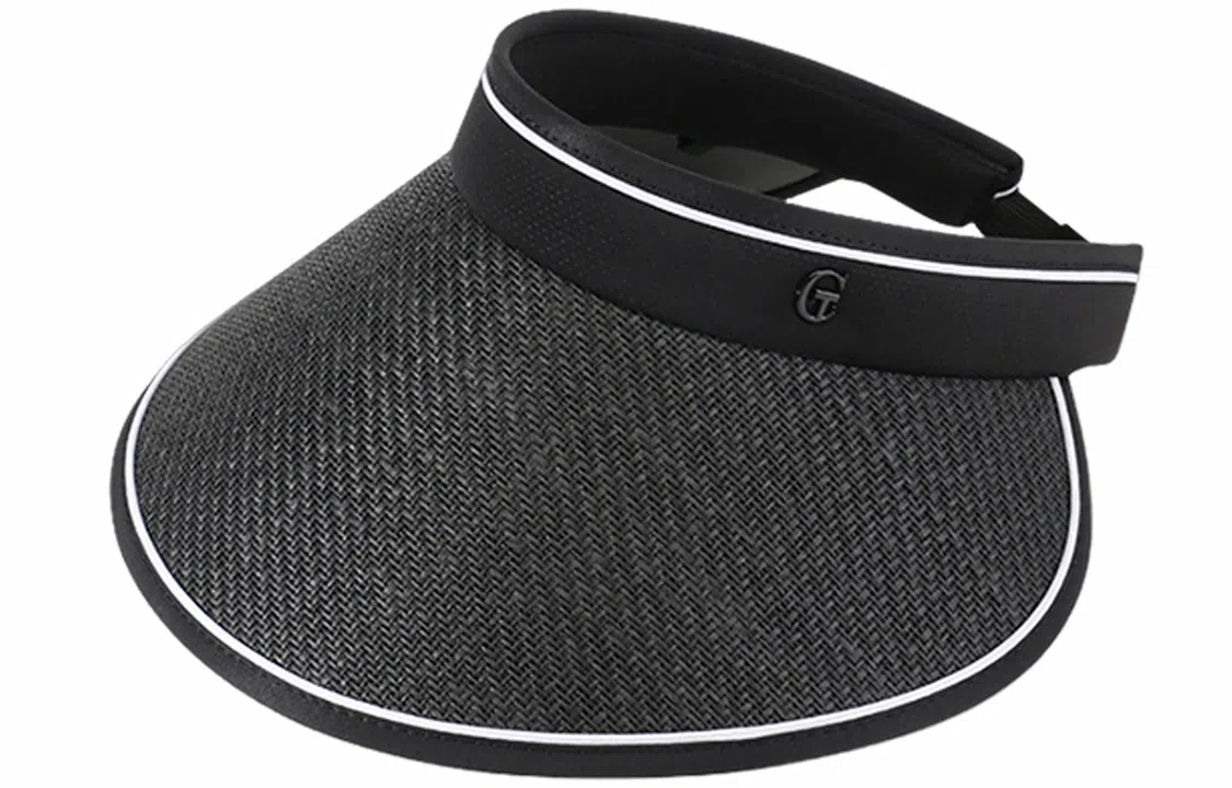 优幽兰 大檐便携可卷户外骑车黑胶防紫外线休闲 草编 防晒帽 女款