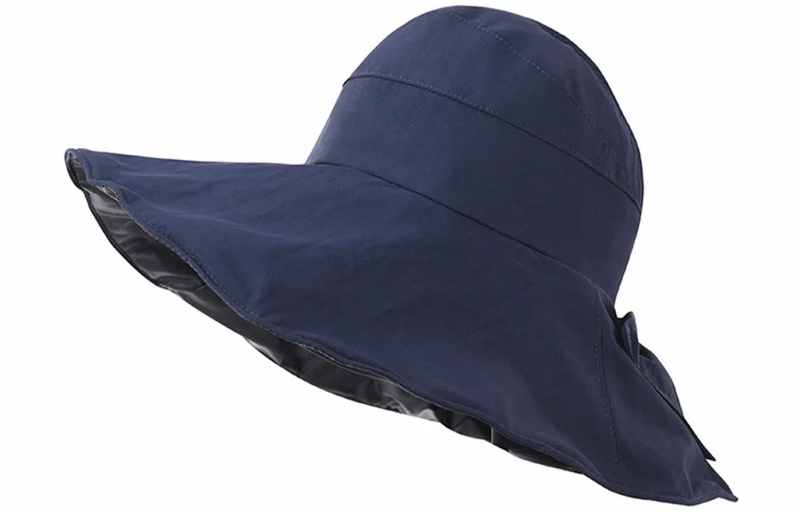 优幽兰 出门黑胶户外防紫外线大帽檐韩版大檐可扎马尾蝴蝶结点缀可折叠 聚酯纤维 防晒帽 女款