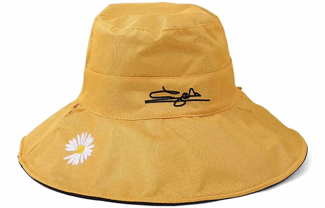 优幽兰 大帽檐户外防紫外线大头围显脸小韩版双面潮流小雏菊温柔甜美穿搭 粘纤 防晒帽 女款