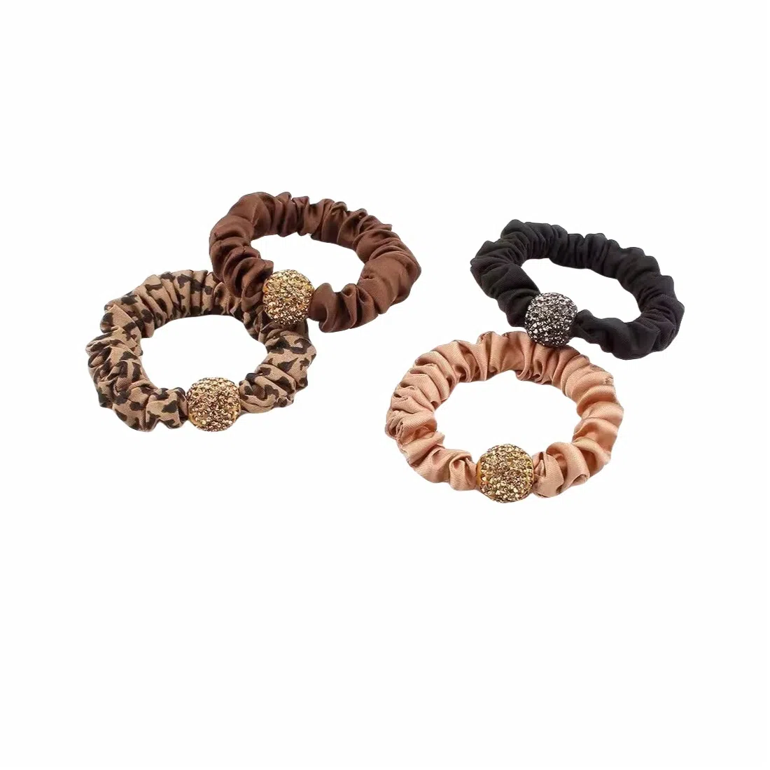 丹琴 韩国高级感扎马尾丸子头大肠皮筋头饰皮套 水钻 头绳 女款