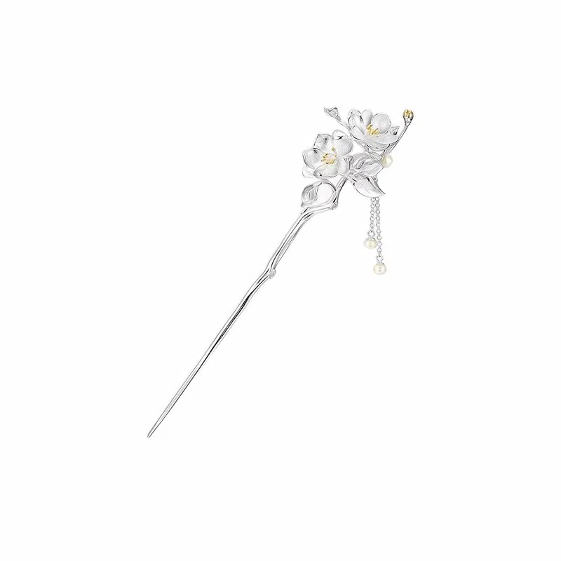 奥斯坦汀 海棠醉日流苏步摇清冷感古风新中式 铜 发簪 女款