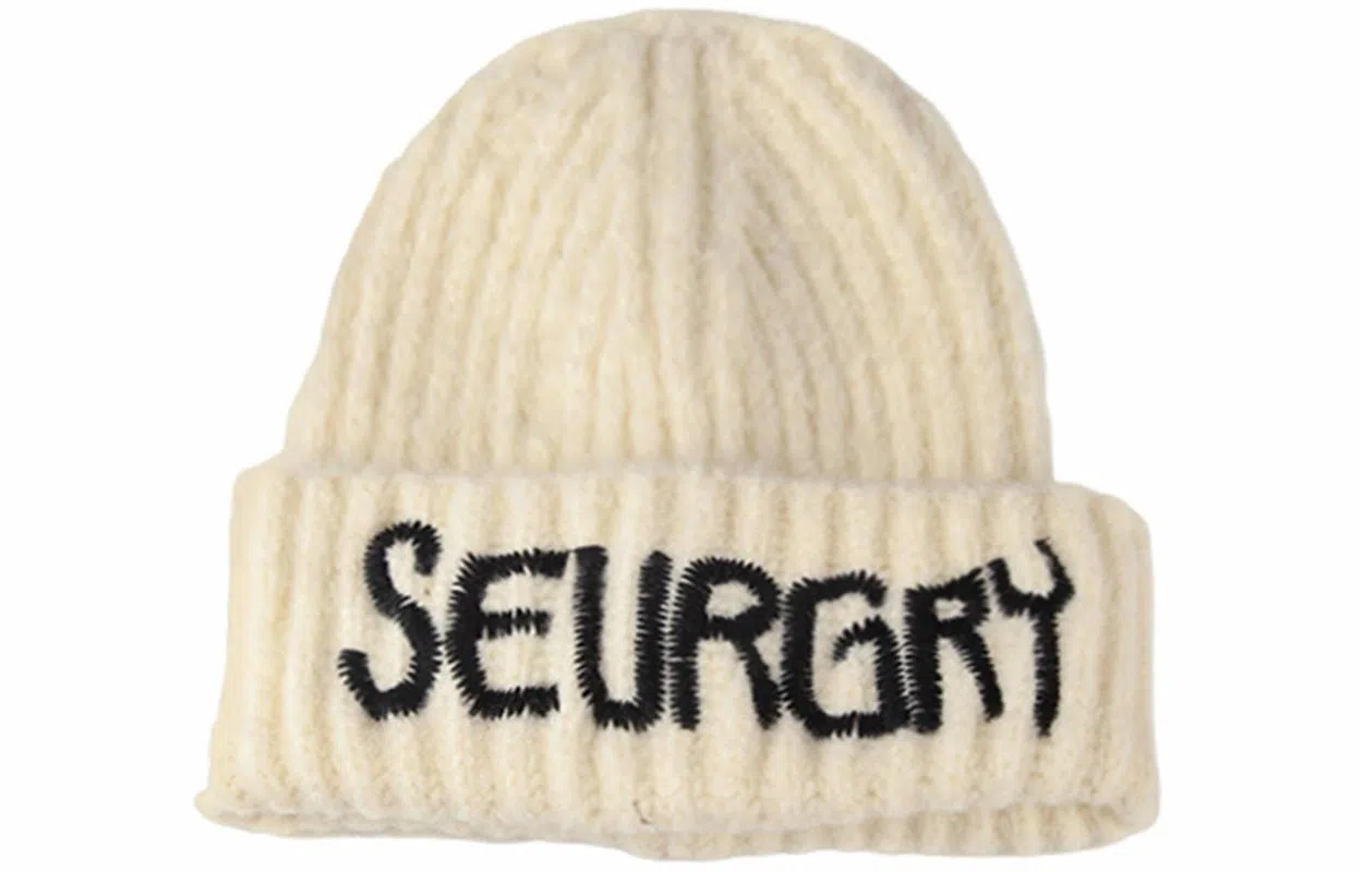 优幽兰 韩版纯色高级感字母刺绣针织时尚潮流显脸小冷秋冬季百搭加厚保暖护耳堆堆美式嘻哈 腈纶 绒线帽 女款