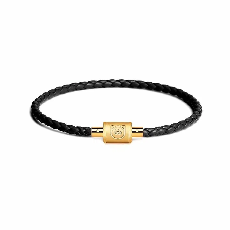 灰鱼 十二生肖红绳新中式国潮蛇年本命年转运简约高级感轻奢复古个性手工编织绳编制穿串珠子叠戴好运 合金 手链 男女同款情侣款