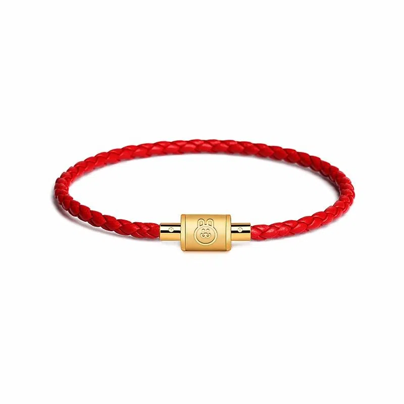 灰鱼 十二生肖红绳新中式国潮蛇年本命年转运简约高级感轻奢复古个性手工编织绳编制穿串珠子叠戴好运 合金 手链 男女同款情侣款