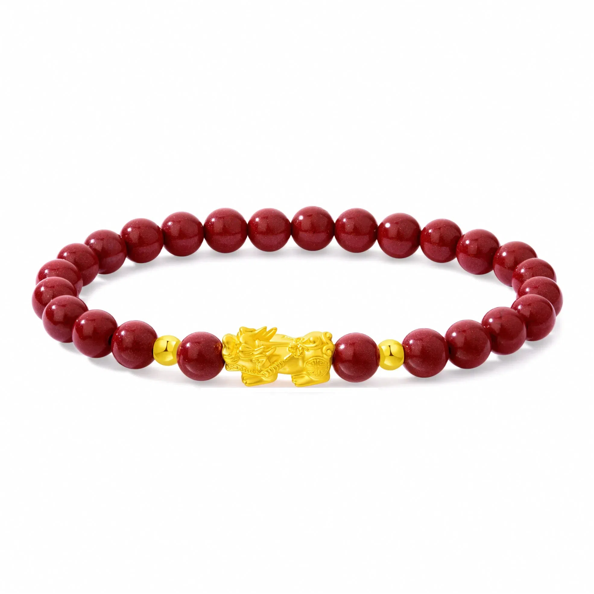 吉瑶 财运滚滚貔貅 招财纳福转运珠 新中式轻奢小众设计#好运 再造辰砂朱砂 手串 男女同款情侣款