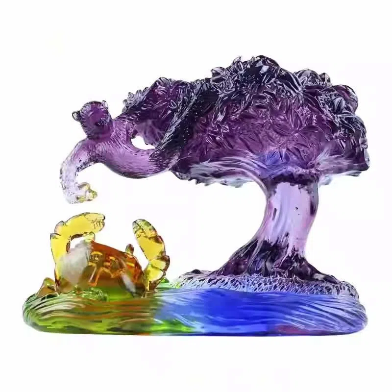 媚之吻 集雅轩宋韶光大师蛇年吉祥物生肖属鼠 攀桂一甲 琉璃 摆件 男女同款情侣款