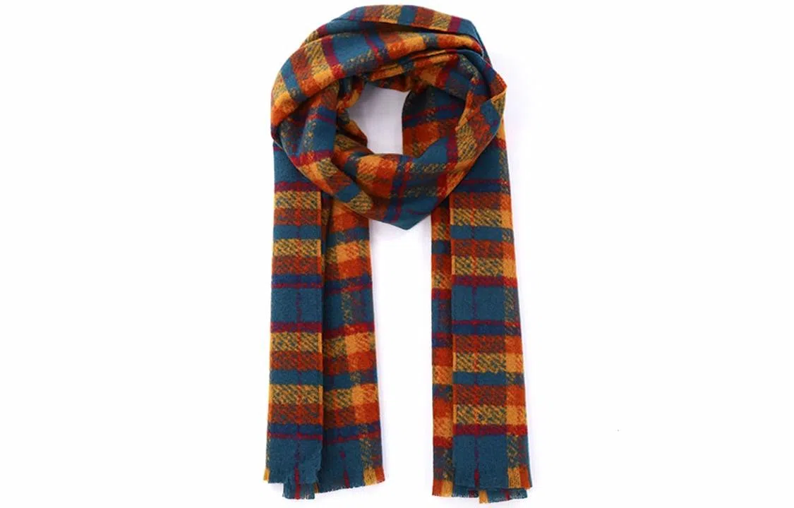 优幽兰 彩虹 加厚 护脖子 防风防寒保暖 小众 绒线围巾 女款