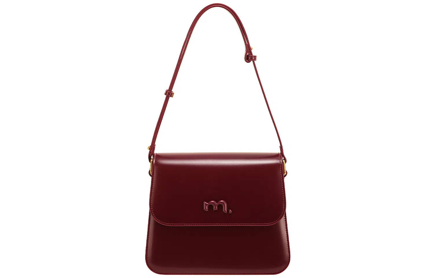 妙迪 复古简约百搭高级感大容量时尚通勤 质感牛皮 定型小方包单肩斜挎腋下包 常规 女款 安可拉红