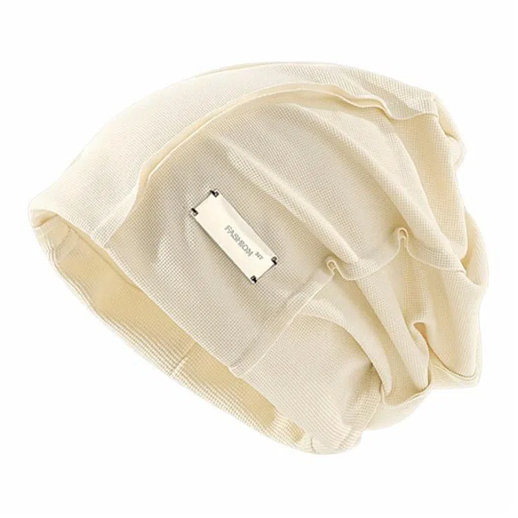 优莲茵 日系金属贴标针织 大头围显脸小时尚街头套 百搭 涤纶 堆堆帽 男女同款情侣款