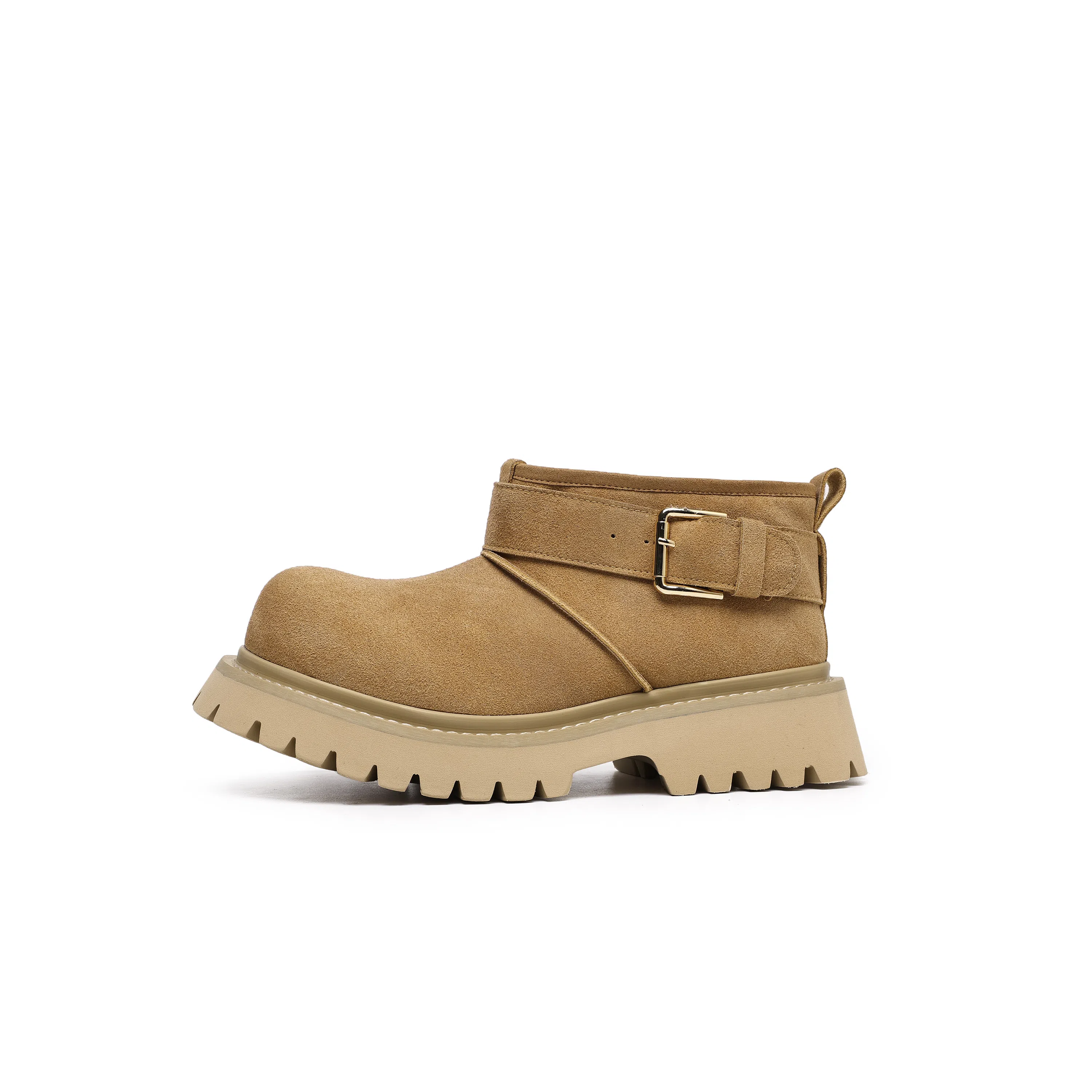 港萌 耐磨增高防滑 潮流百搭 短筒 雪地靴 男女同款 棕色