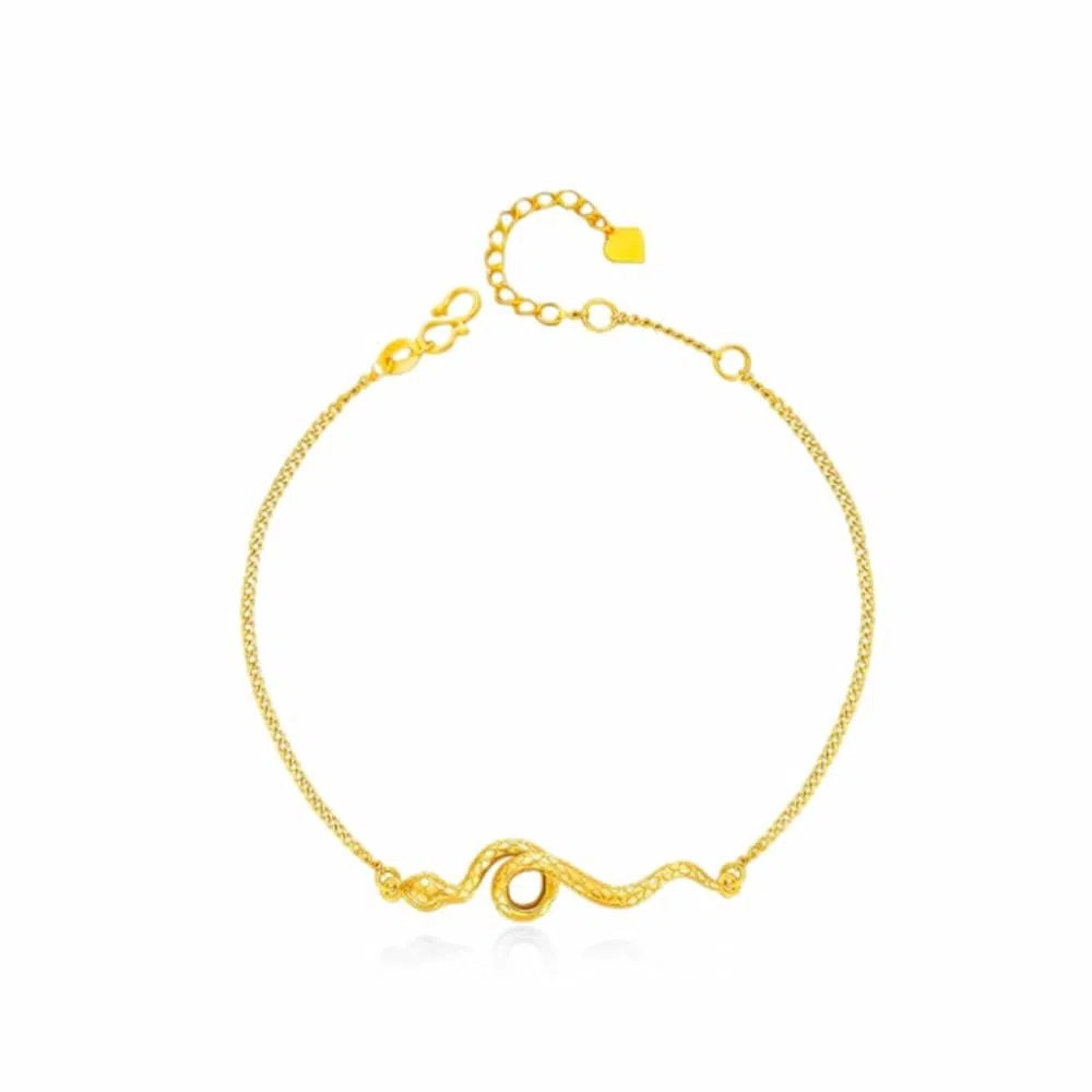 希遇 灵动蜿蜒手链 新中式国潮轻奢 灵蛇 #好运 吉祥如意 日常通勤百搭 小众设计 合金 手链 男女同款情侣款