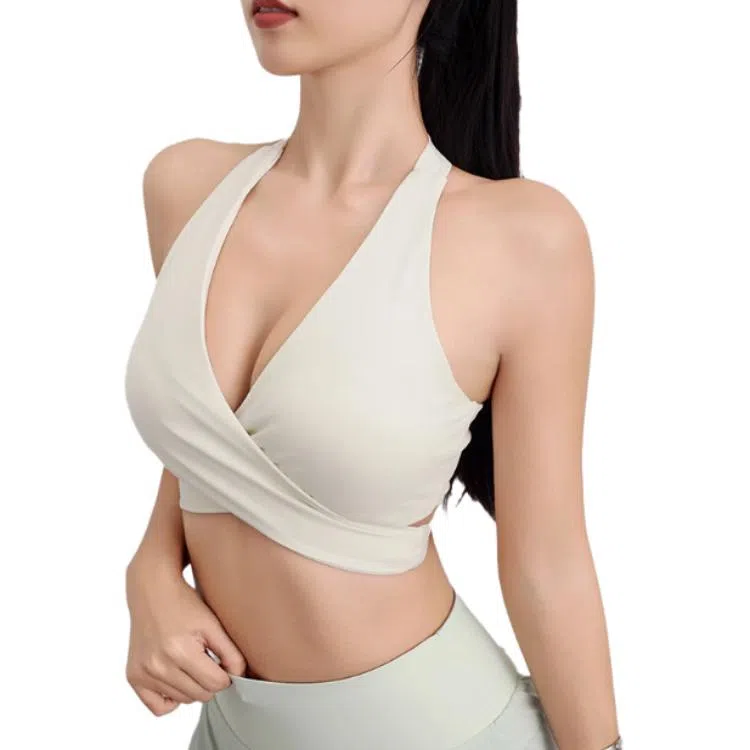 莫代尔 纯色交叉美背防震防下垂文胸 女款