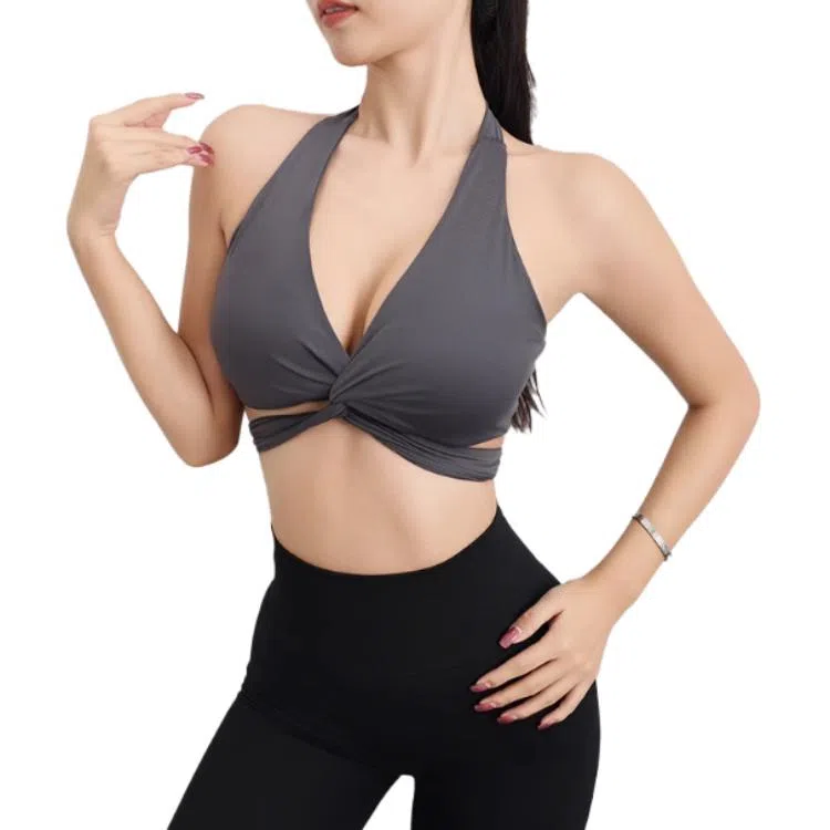 莫代尔 纯色交叉美背防震防下垂文胸 女款