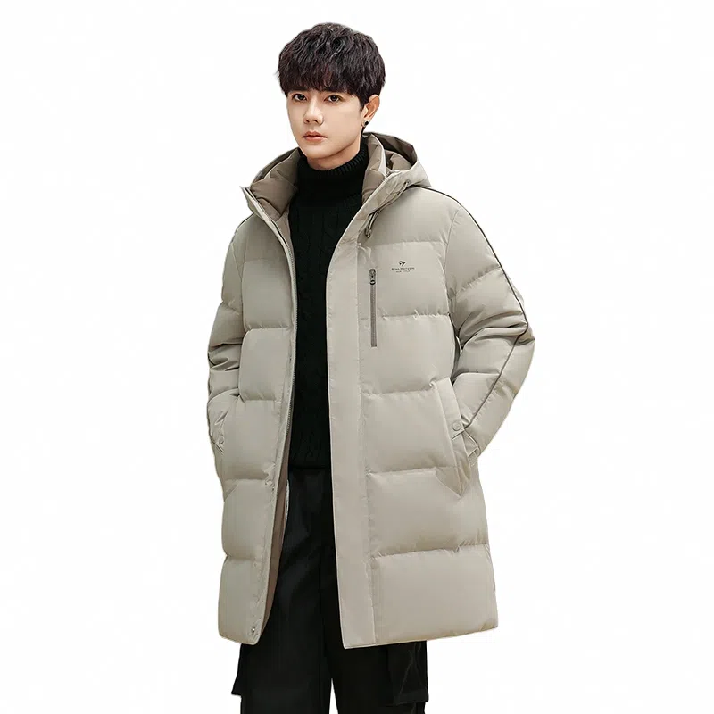 鸭鸭 石墨烯蓄热极寒系列中青年韩版休闲基础百搭连帽户外运动加厚保暖中长款羽绒服 男款