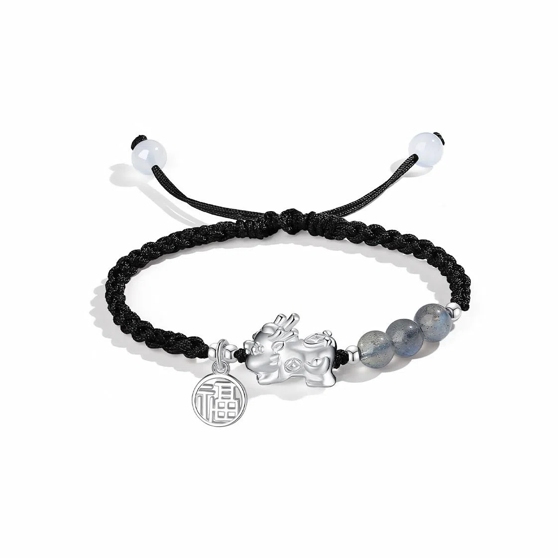 银千惠 送福貔貅 国潮小众新中式来财貔貅一对上岸转运珠吞金兽本命年纳福平安红绳甜蜜编织手绳  玉髓 手链 男女同款情侣款 礼盒