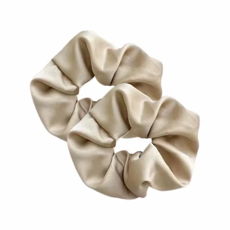 简应舒 缎面大肠时尚百搭扎头发褶皱型简约不伤发 布艺 发圈 女款