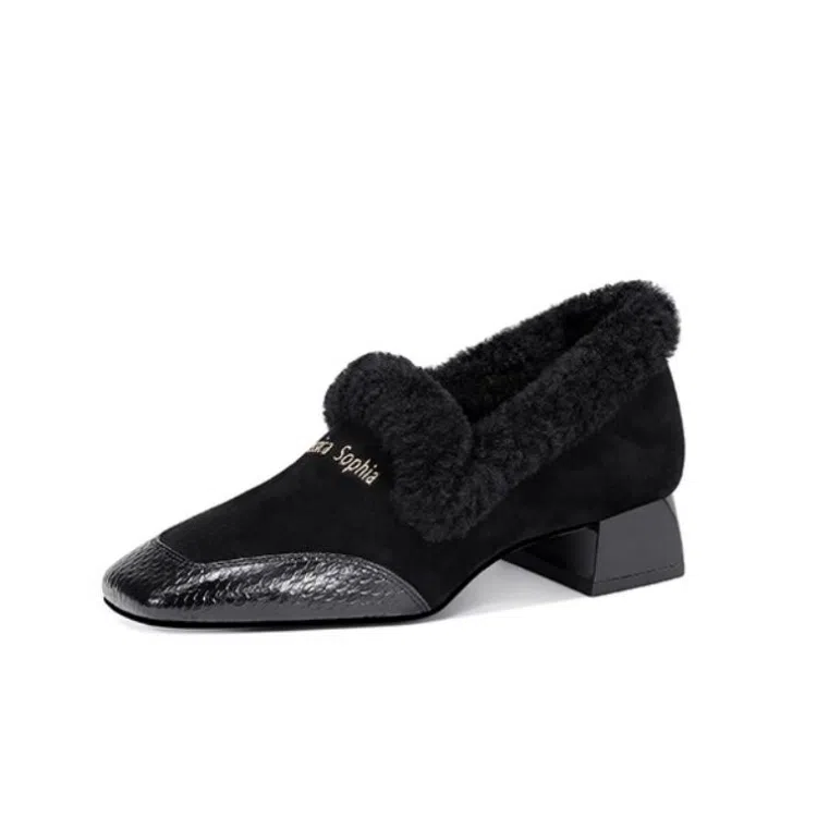 JESSICA SOPHIA Square Toe Block Heel 3.5cm