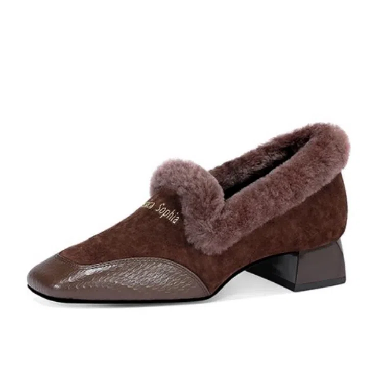 JESSICA SOPHIA Square Toe Block Heel 3.5cm