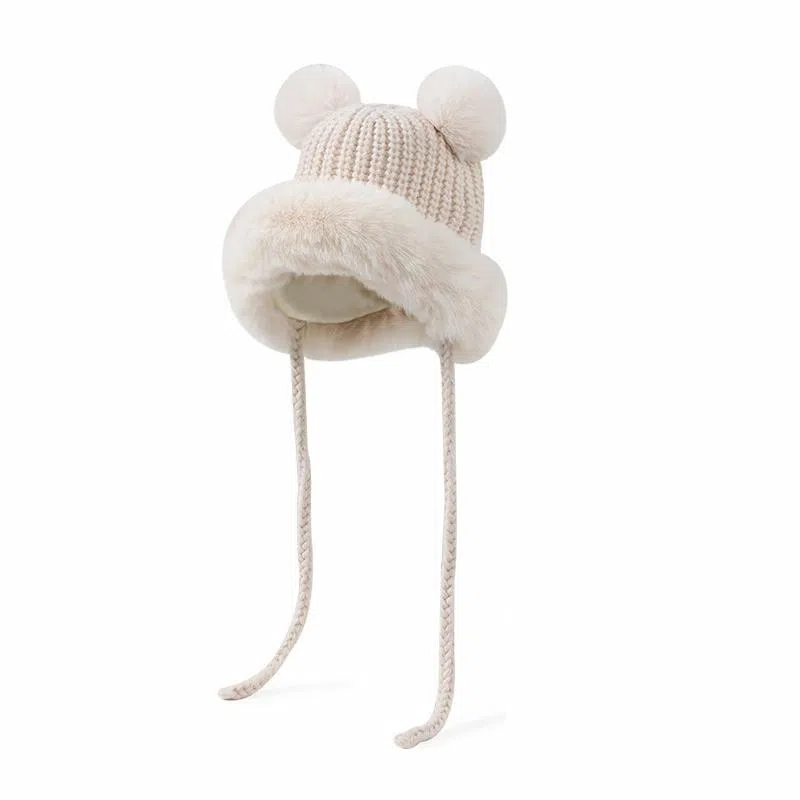 【秋冬必备】 浪莎 可爱冬季小熊保暖护耳百搭显脸小加东北哈尔滨旅游防寒神器 腈纶 帽子 女款