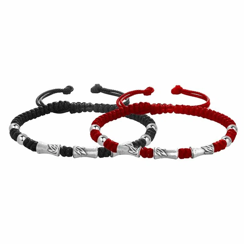 中国珠宝 三节开泰手饰 节节高升 复古国潮新中式 潮流百搭手工编织绳 小众简约轻奢大牌 单人手绳奢品 足银 手链 男款