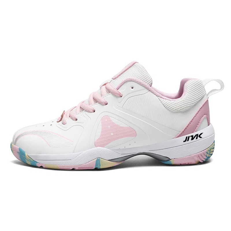 金莱克 时尚舒适百搭 减震防滑耐磨 低帮 羽毛球鞋 女款 白粉色