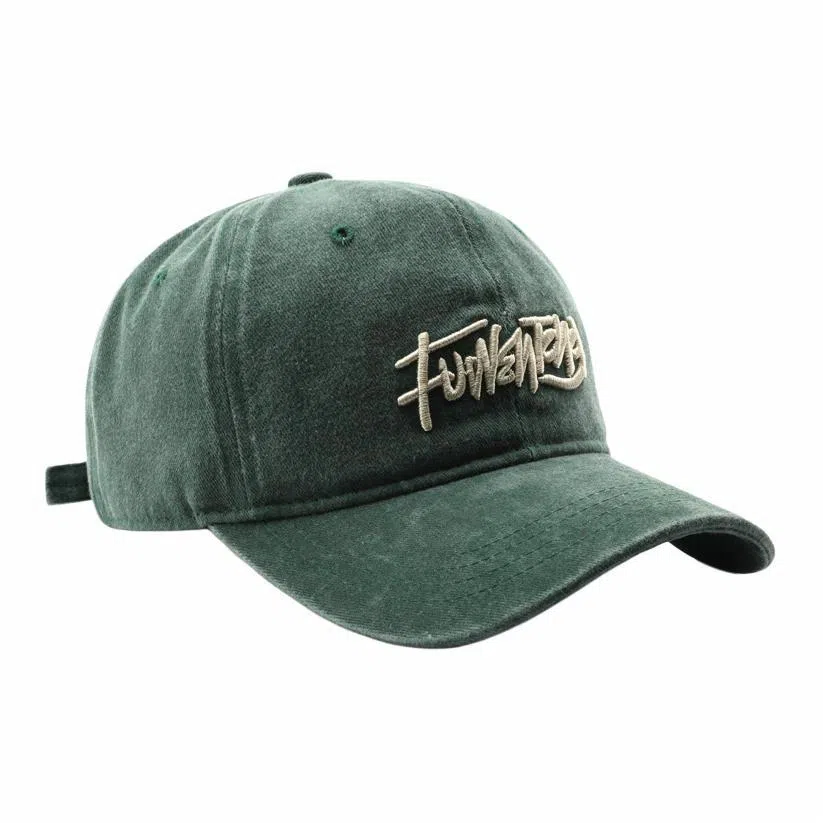 啄木鸟 复古水洗做旧字母刺绣户外晒遮阳 棉质 鸭舌帽 男女同款情侣款