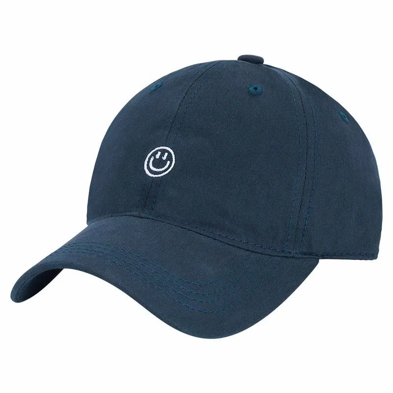 啄木鸟 休闲简约学院风棒球帽纯色可爱笑脸时尚百搭大头围显脸小肤白遮阳遮脸软顶 聚酯纤维 鸭舌帽 男女同款情侣款