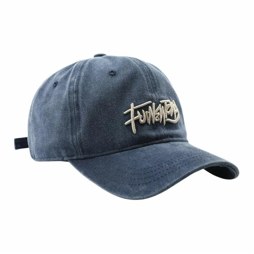 啄木鸟 复古水洗做旧字母刺绣户外晒遮阳 棉质 鸭舌帽 男女同款情侣款