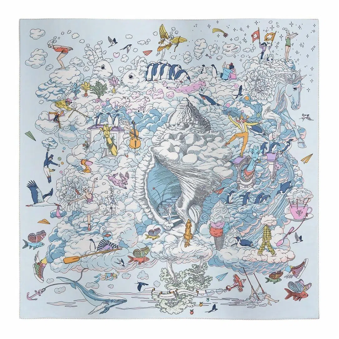 Hermes Silk Scarf Blue