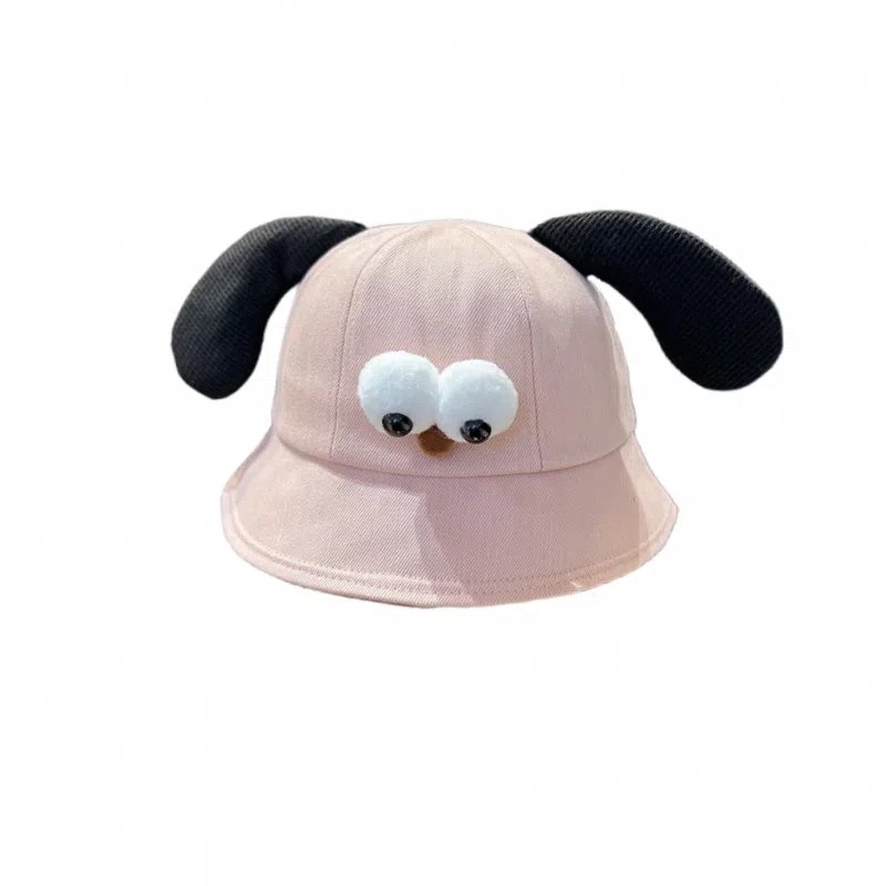 尚先生 可爱小狗耳朵出游防晒遮阳帽子百搭显脸 聚酯纤维 渔夫帽 女款