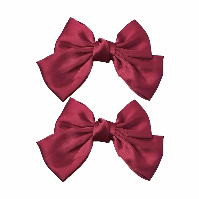 简应舒 大蝴蝶结 弹簧夹子后脑勺发卡高级感夹子发卡 缎面 头饰发夹 女款