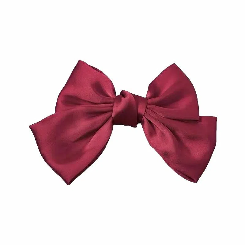 简应舒 大蝴蝶结 弹簧夹子后脑勺发卡高级感夹子发卡 缎面 头饰发夹 女款