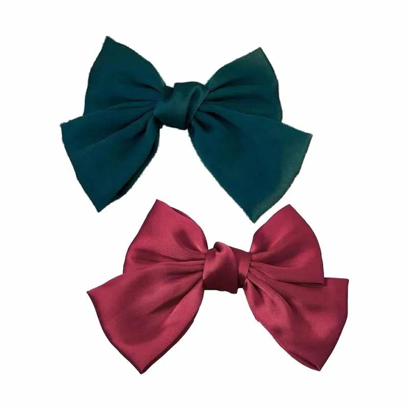 简应舒 大蝴蝶结 弹簧夹子后脑勺发卡高级感夹子发卡 缎面 头饰发夹 女款